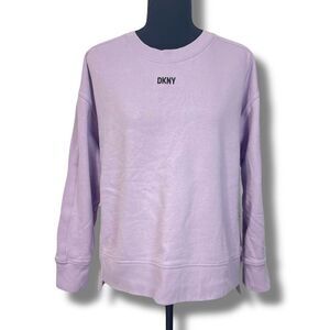 DKNY Semi-Cropped Crew Neck Sweatshirt Size Medium Purple